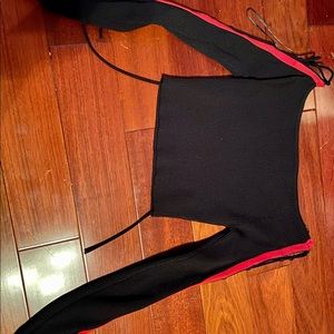 Long Sleeve Crop Fitted T shirt